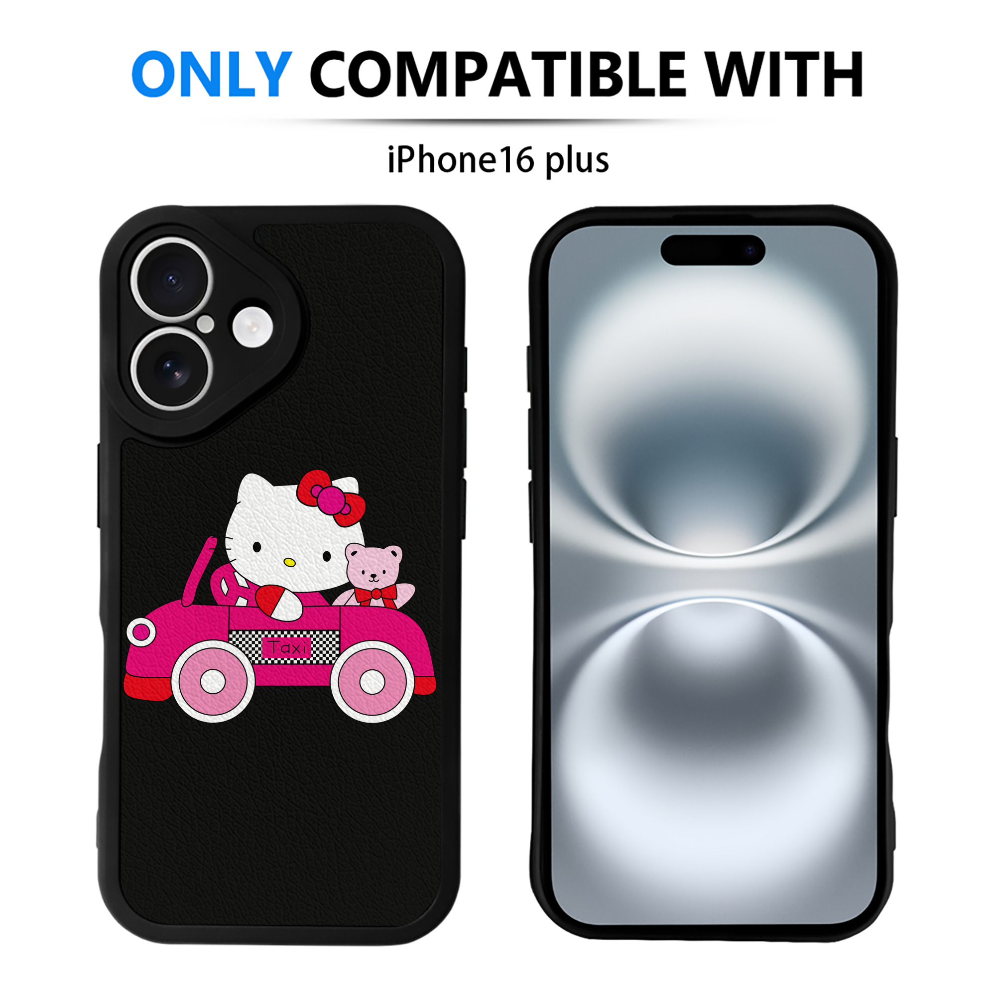 （画像用） Hello Kitty ハローキティ 【iPhone 16シリーズ対応】シリコンスマホケース（レザー調） 材質：シリコン